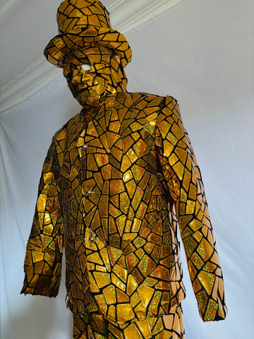 Metallic Similiar Mirror Material Stilts Walker Robot Suit Costume Clothes Stage Show DJ Dancing Kryoman Giant Clothing