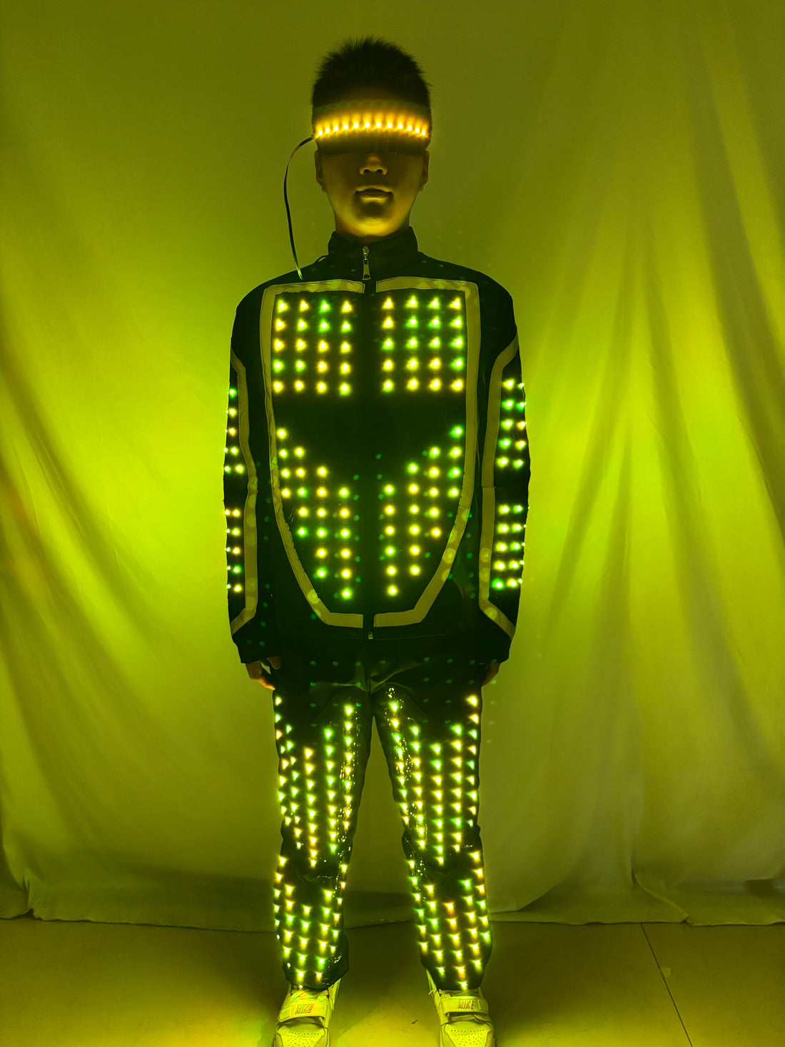 Men LED Robot Dance Suit