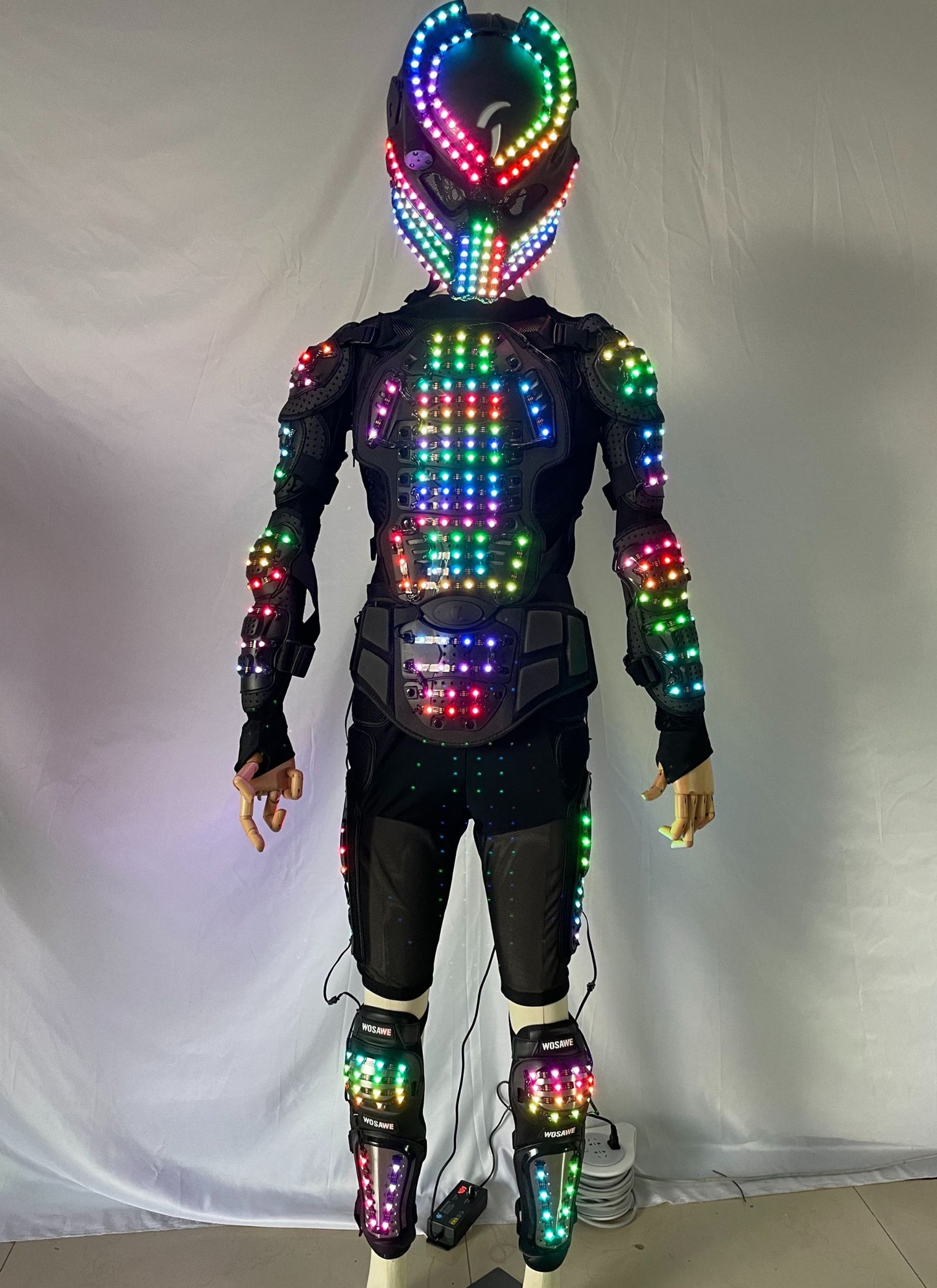 Led Robot Costume Outfit Suit Helmet LED Light Performance Stage Costume for Party Disco DJ Dancers