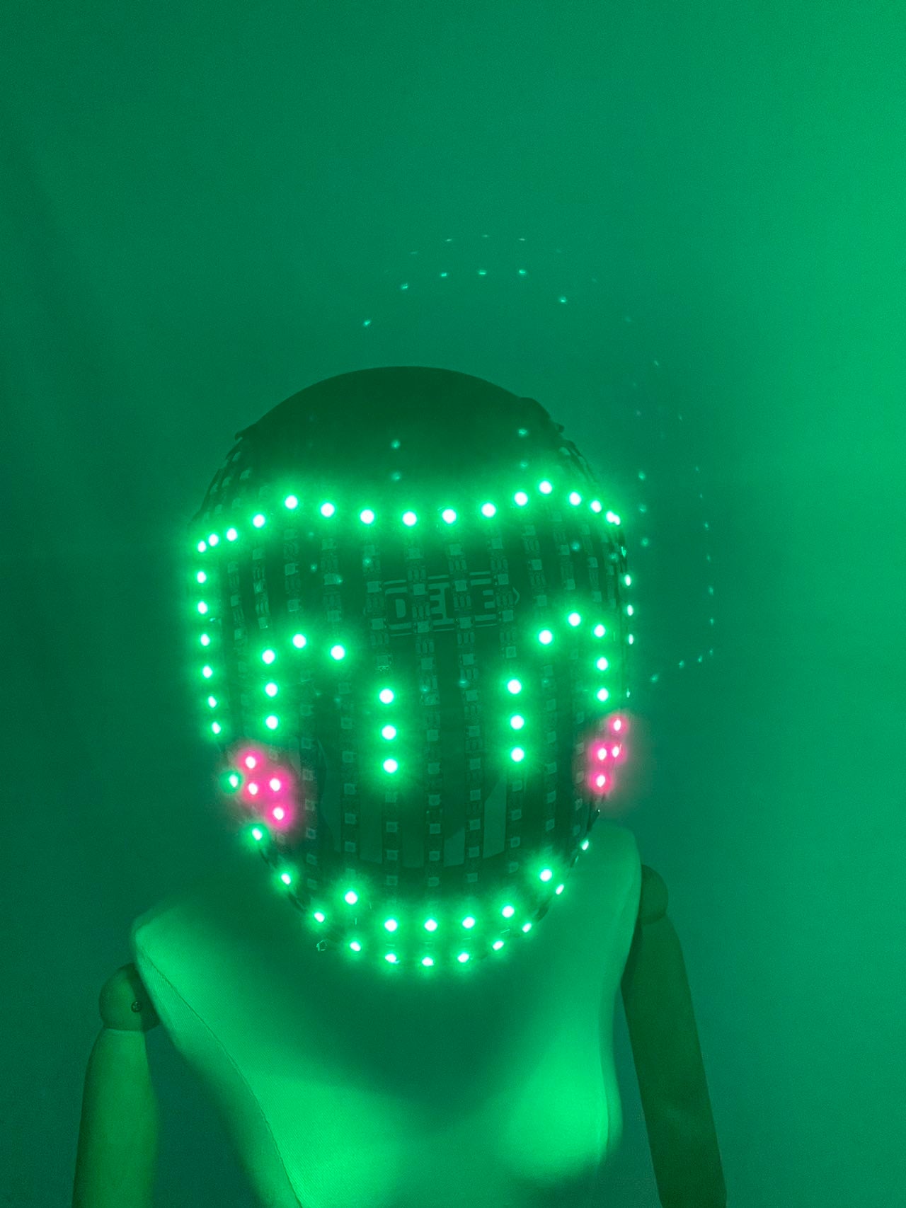 LED Helmet Illuminating Head Wearable Mask Lighting Up Costume Props For Stage Performance Celebration Christmas Decoration