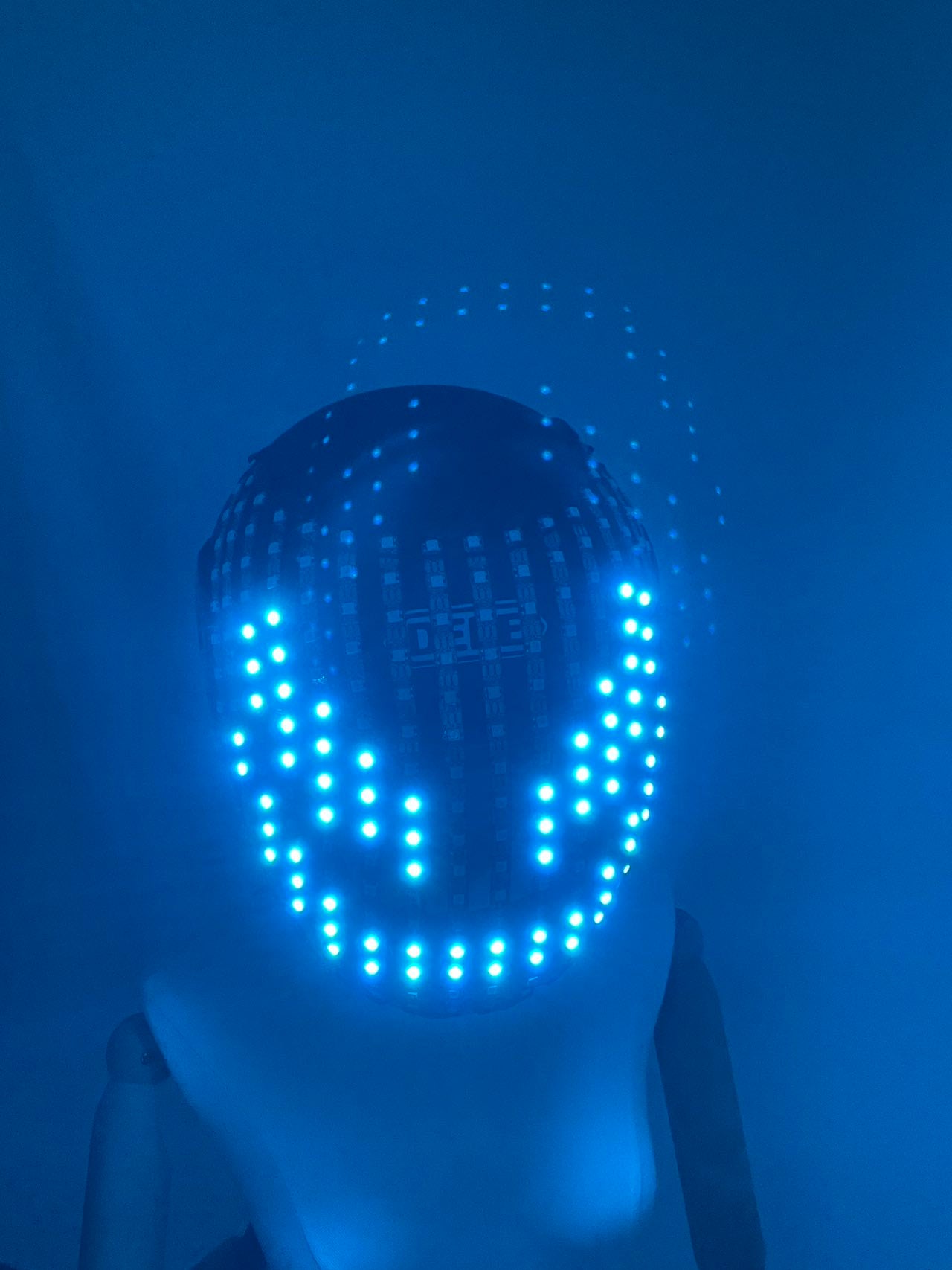 LED Helmet Illuminating Head Wearable Mask Lighting Up Costume Props For Stage Performance Celebration Christmas Decoration