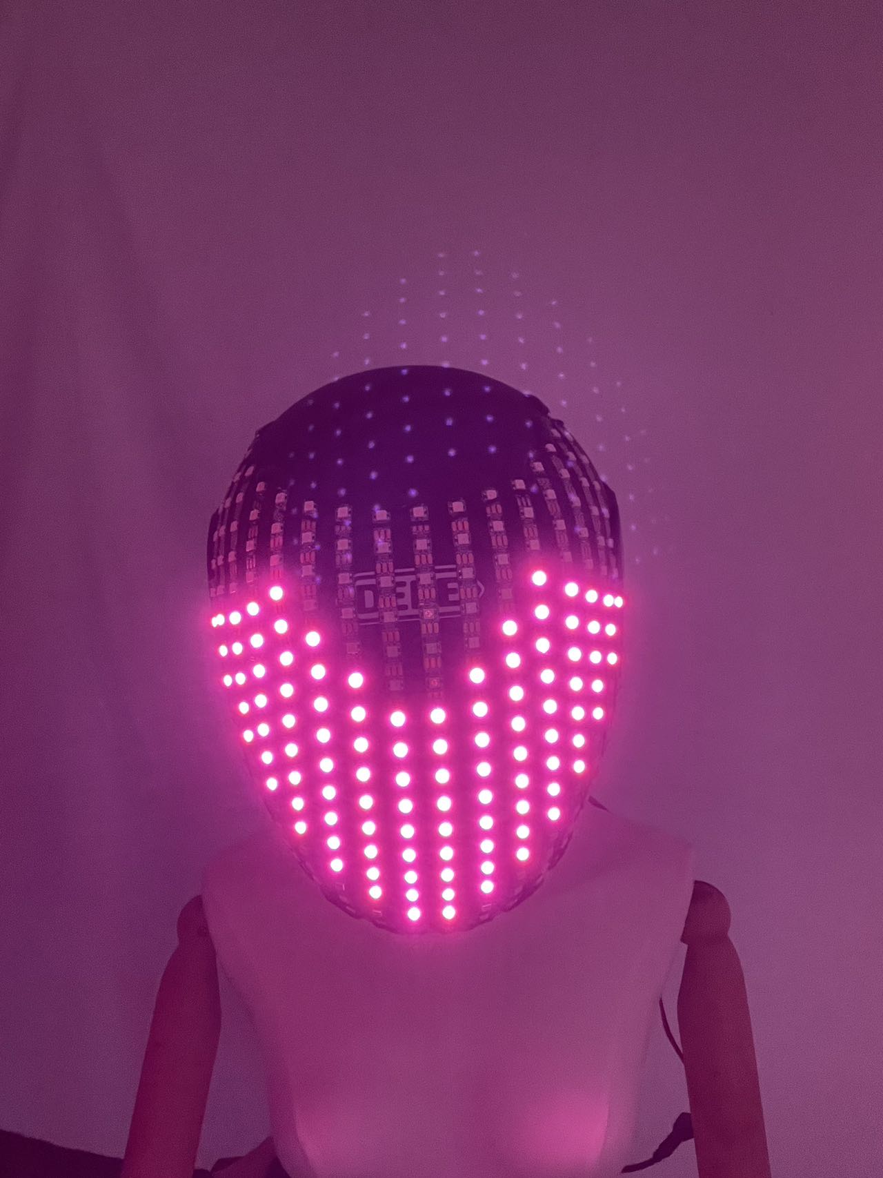 LED Helmet Illuminating Head Wearable Mask Lighting Up Costume Props For Stage Performance Celebration Christmas Decoration