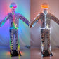 Mirror Man with LED Helmet for Disco Party DJ Adult Stage Street Performance Halloween Cosplay Christmas Costume