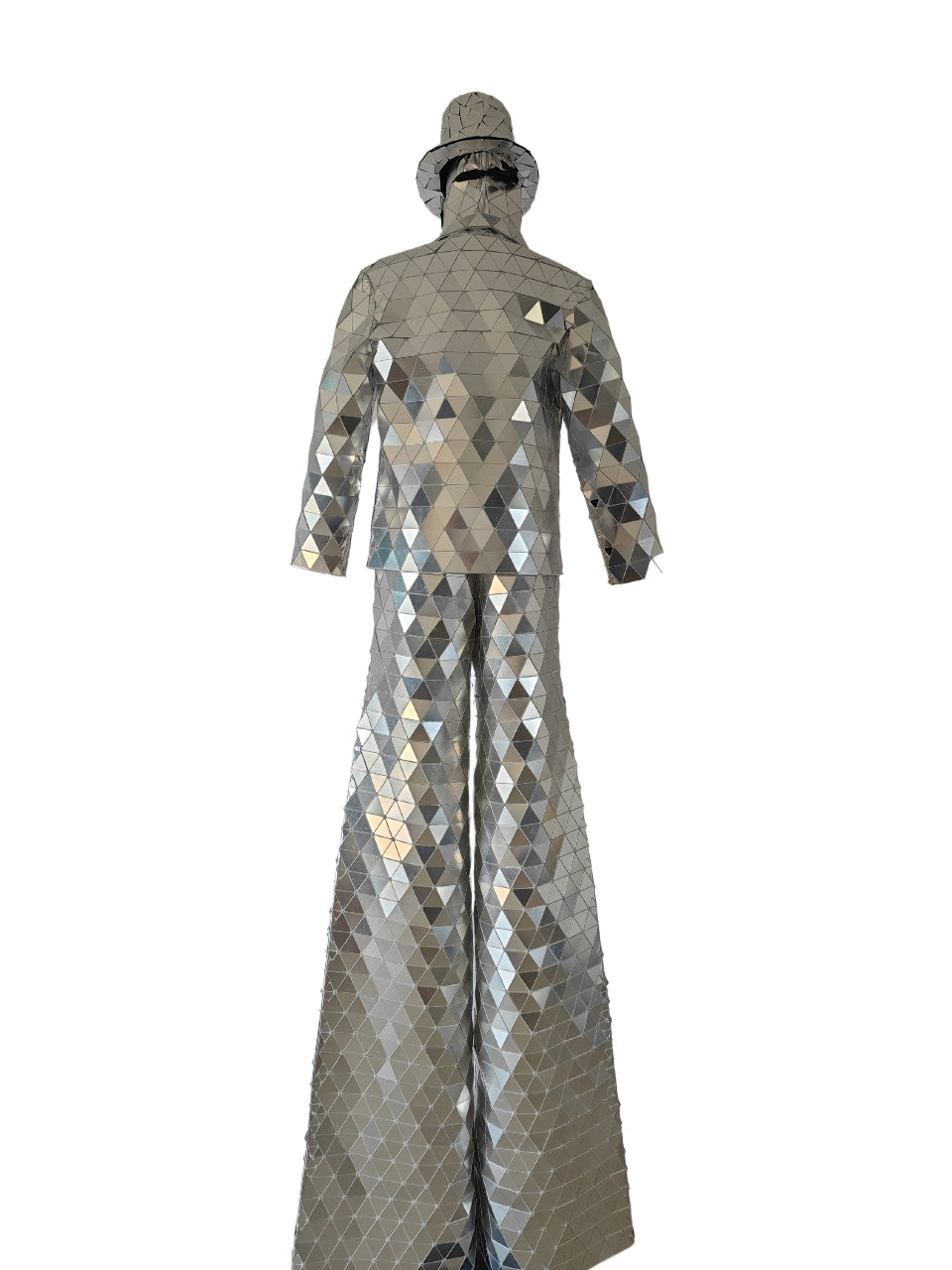 Mirrorman Costume Dance Performance Hand Sewn Stilt Walker Costume Suit for Men Women Adult