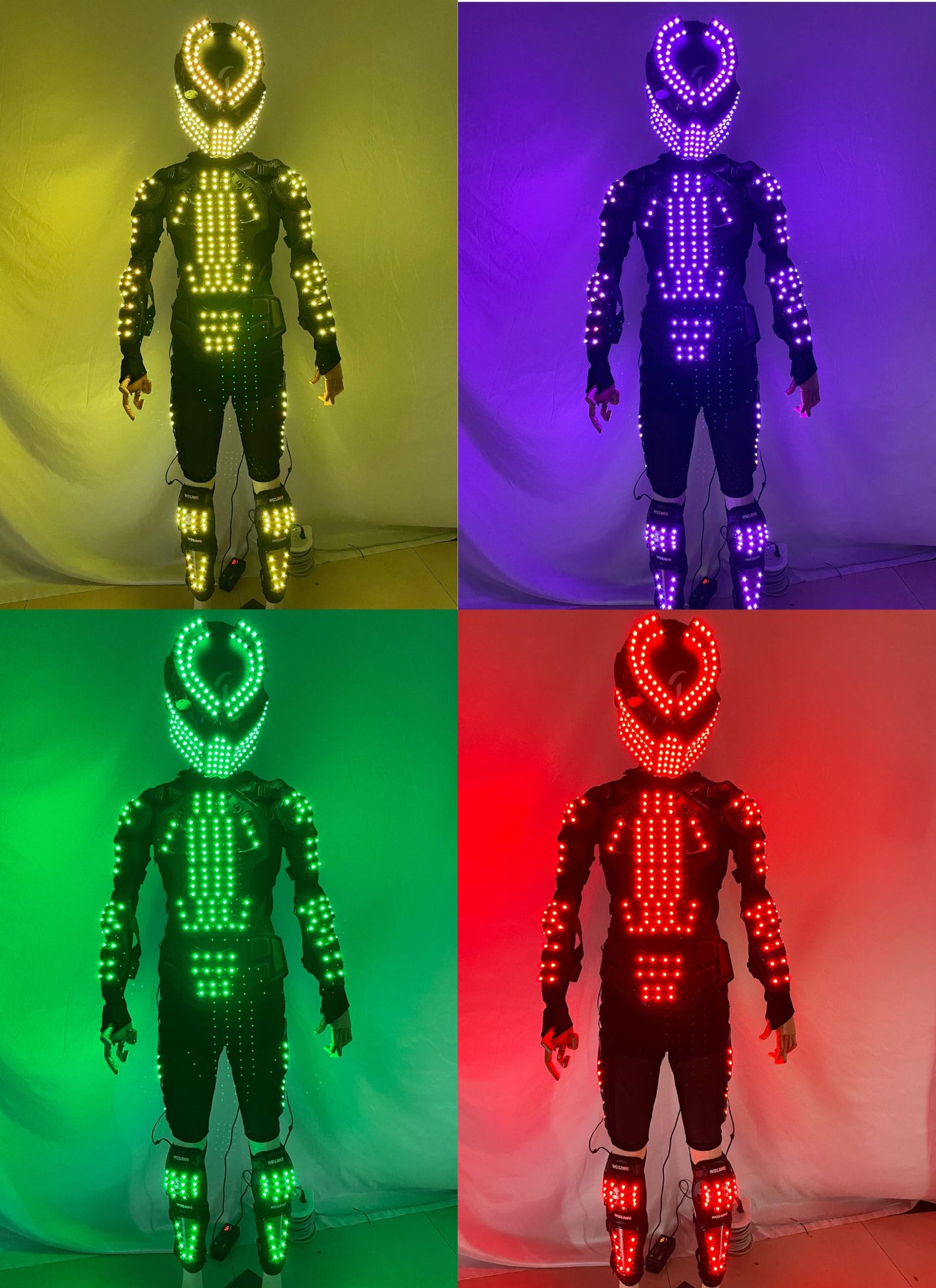 Led Robot Costume Outfit Suit Helmet LED Light Performance Stage Costume for Party Disco DJ Dancers