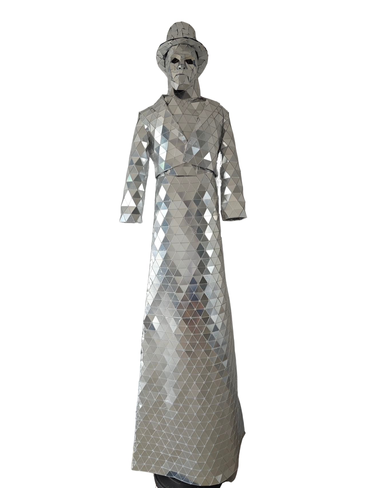 Mirrorman Costume Dance Performance Hand Sewn Stilt Walker Costume Suit for Men Women Adult