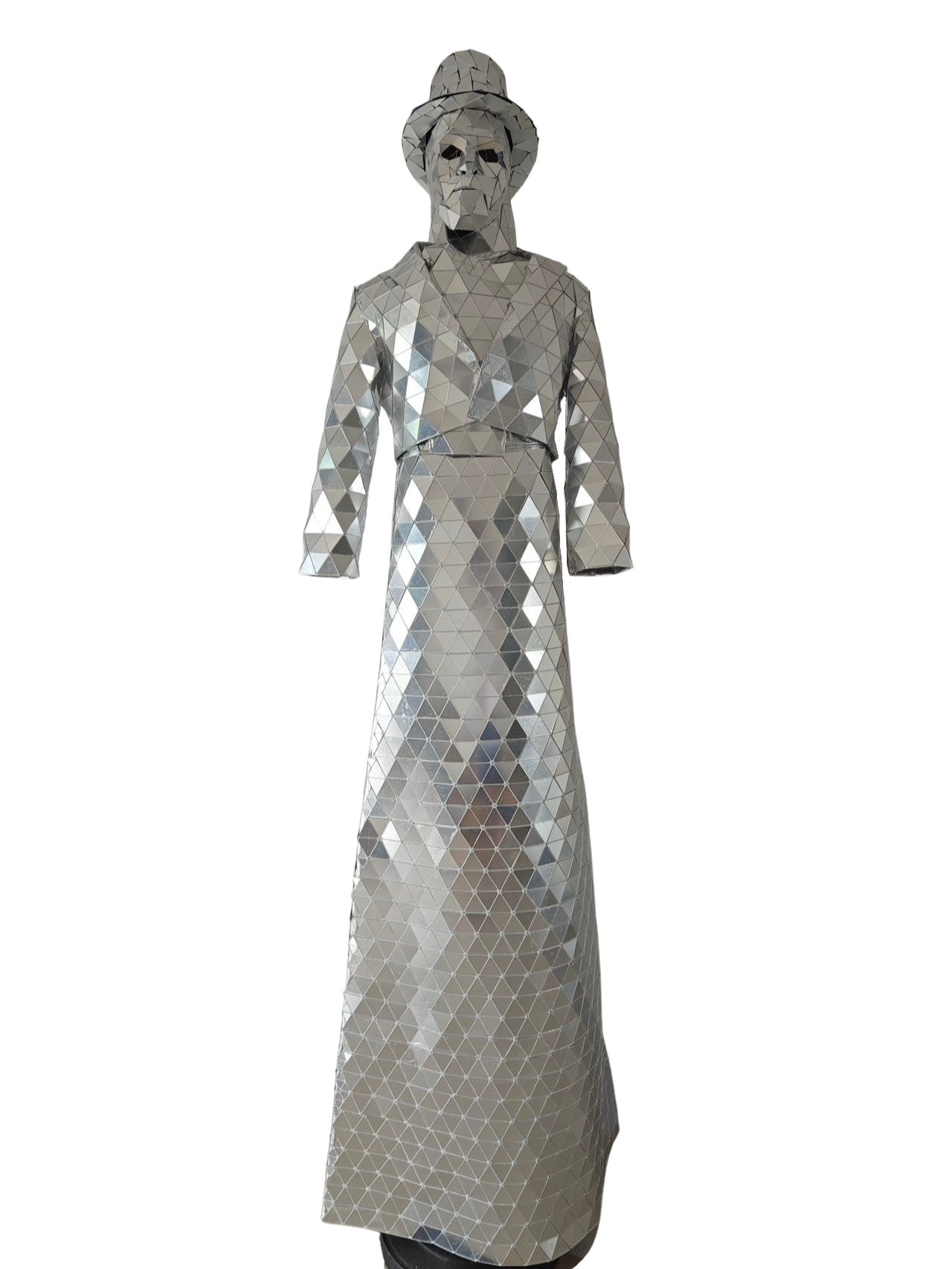 Mirrorman Costume Dance Performance Hand Sewn Stilt Walker Costume Suit for Men Women Adult