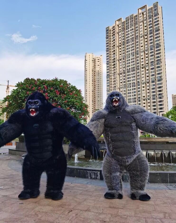 Inflatable Gorilla White Black Grey Color Costume Performance Jumpsuit Cosplay Dress Dance Stage Prop