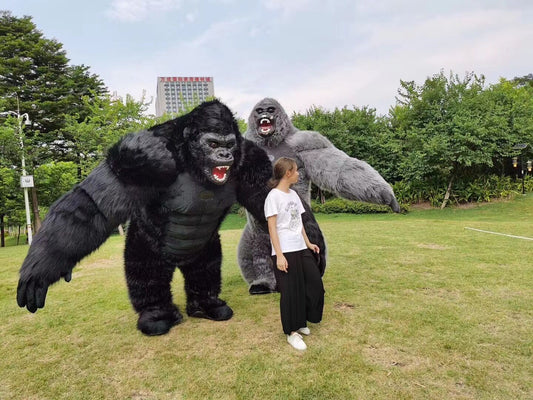 Inflatable Gorilla White Black Grey Color Costume Performance Jumpsuit Cosplay Dress Dance Stage Prop