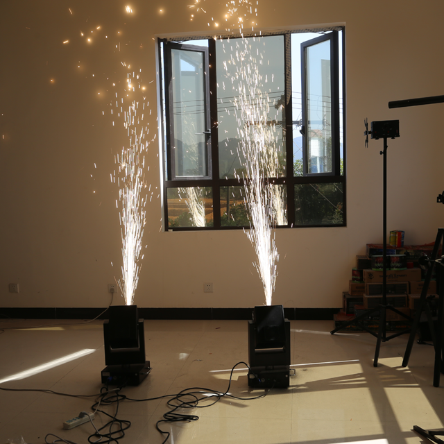 Shaking Moving Head Lighting Cold Spark Machine Stage Effect Firework Event Dmx Rotating Spin Wedding Fountain Indoor Outdoor DJ
