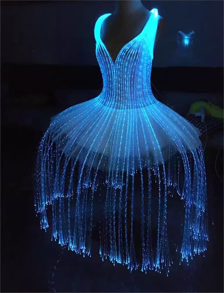 Ballet Costume Fiber Optic Skirt Luminous Dress Color Change Remote Control DIY Customized