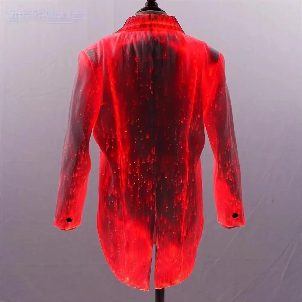 Luminous Kids Blazer Cosplay Children Jacket With Tail Fiber Optic Suit For Celebration Party