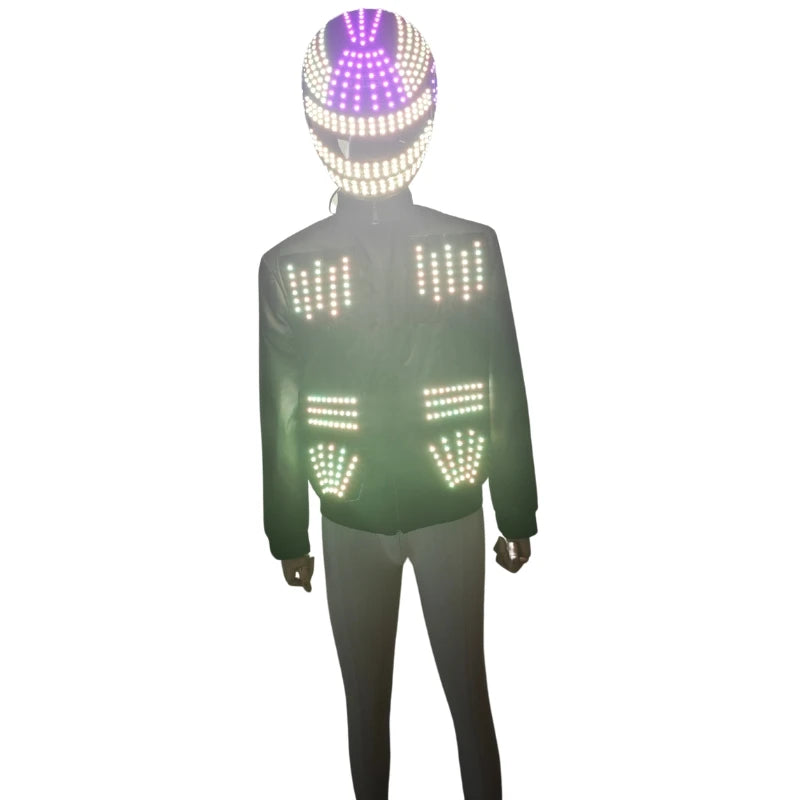 LED Robot Costume Luminous Suit Glowing Up Jacket Stage Performance LED Show Bodysuit Event Entertainment Party Celebration