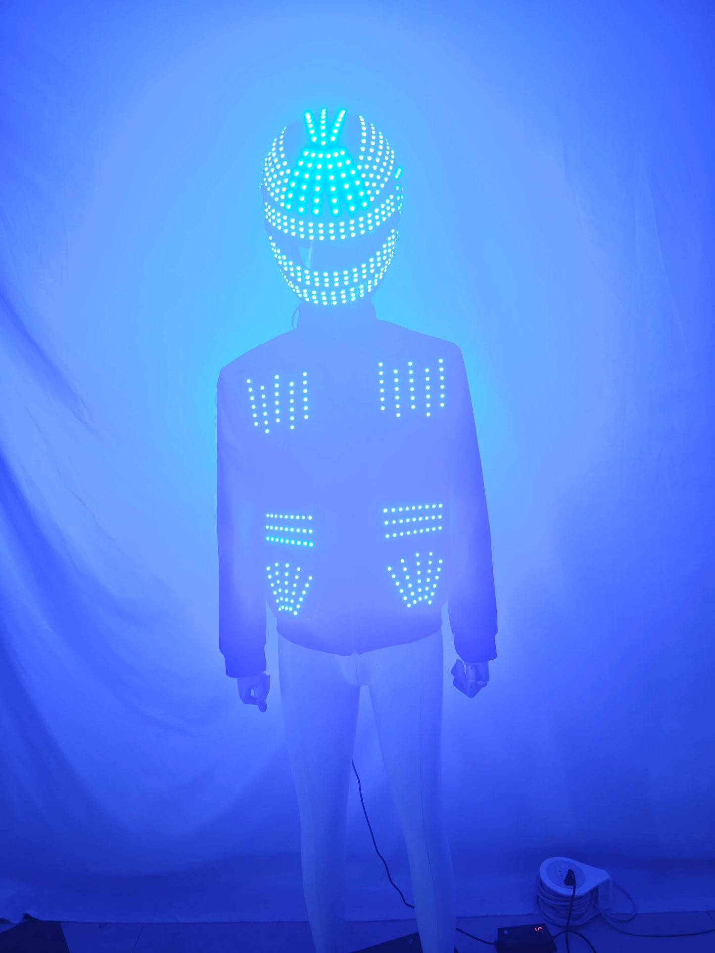 LED Robot Costume Luminous Suit Glowing Up Jacket Stage Performance LED Show Bodysuit Event Entertainment Party Celebration