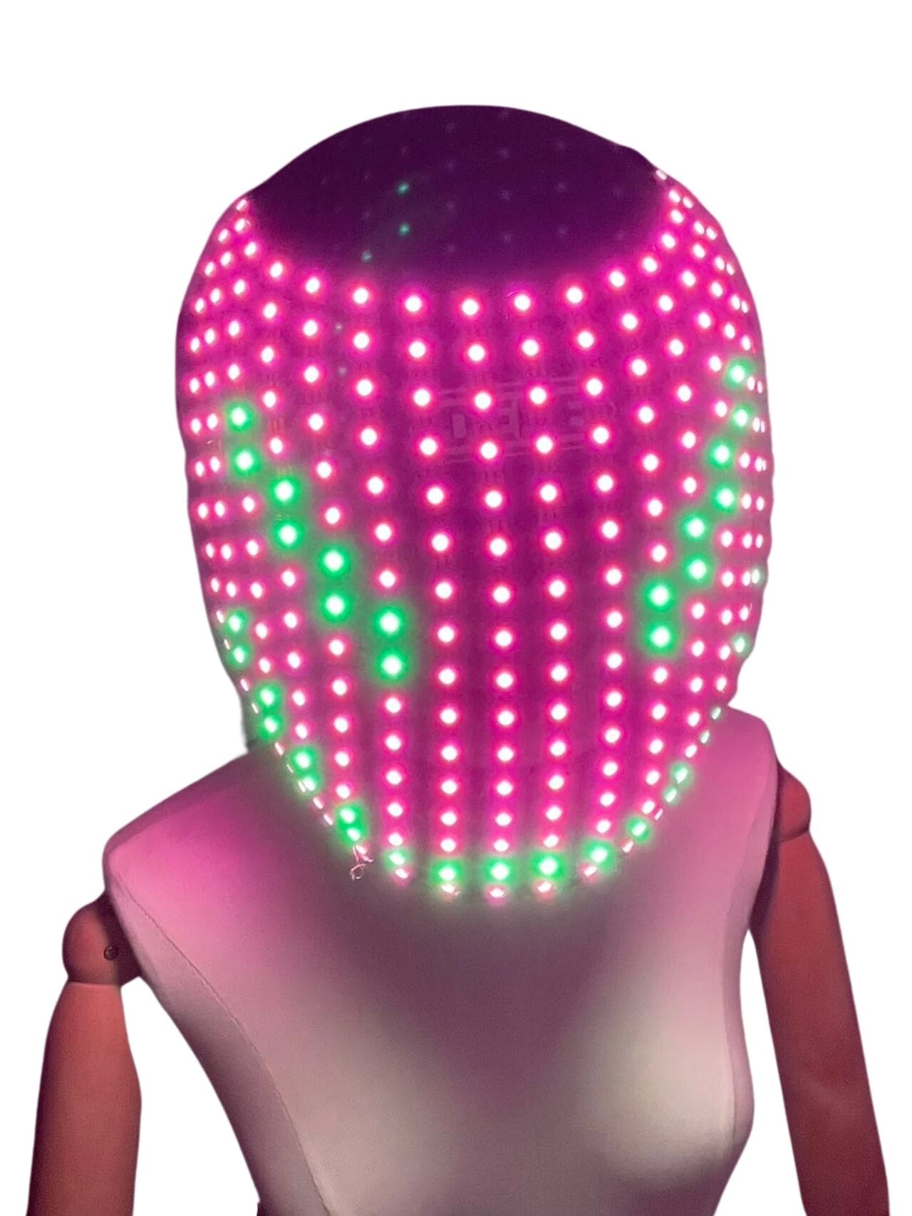 LED Helmet Illuminating Head Wearable Mask Lighting Up Costume Props For Stage Performance Celebration Christmas Decoration