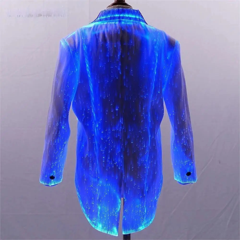 Luminous Kids Blazer Cosplay Children Jacket With Tail Fiber Optic Suit For Celebration Party