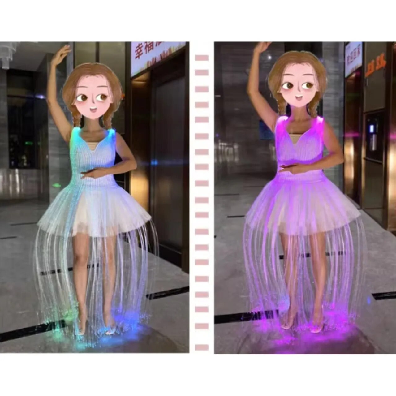 Ballet Costume Fiber Optic Skirt Luminous Dress Color Change Remote Control DIY Customized