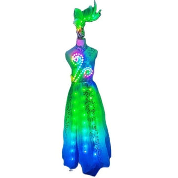 Female LED Lighting Up Costume Carnival In Group Sexy Opening Dance Luminous Dress Carnival Stage Wear Performance Party Suit