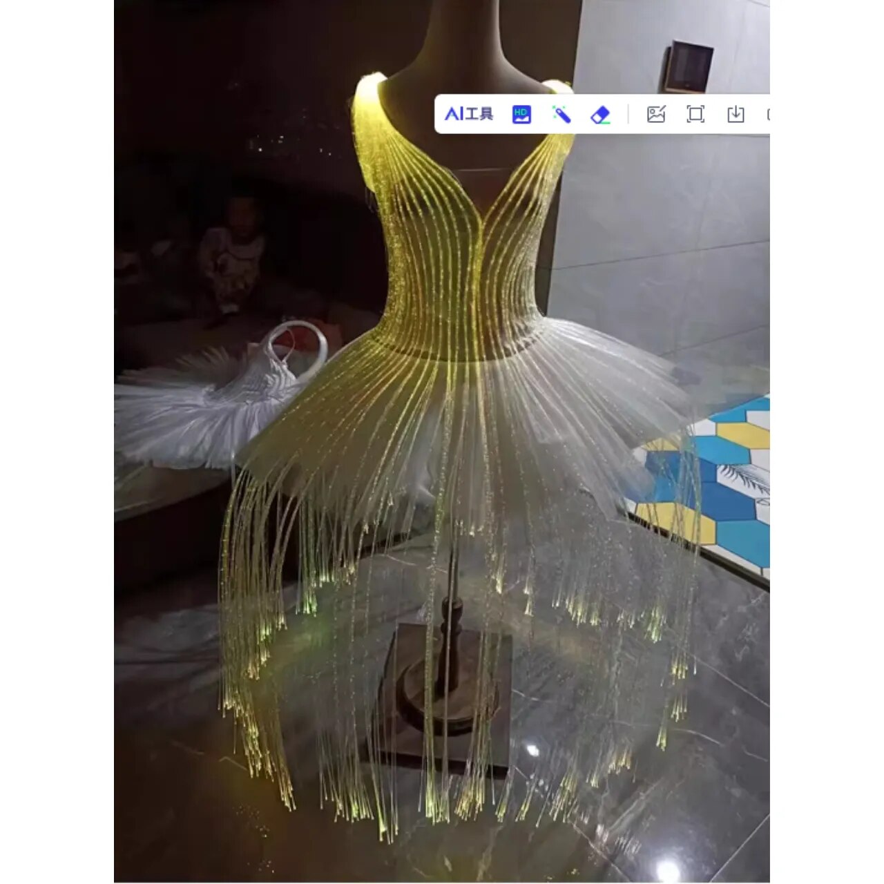 Ballet Costume Fiber Optic Skirt Luminous Dress Color Change Remote Control DIY Customized