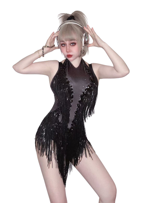 New Female Fashion Costume High Quality Elastic And Tassels For Performance Show