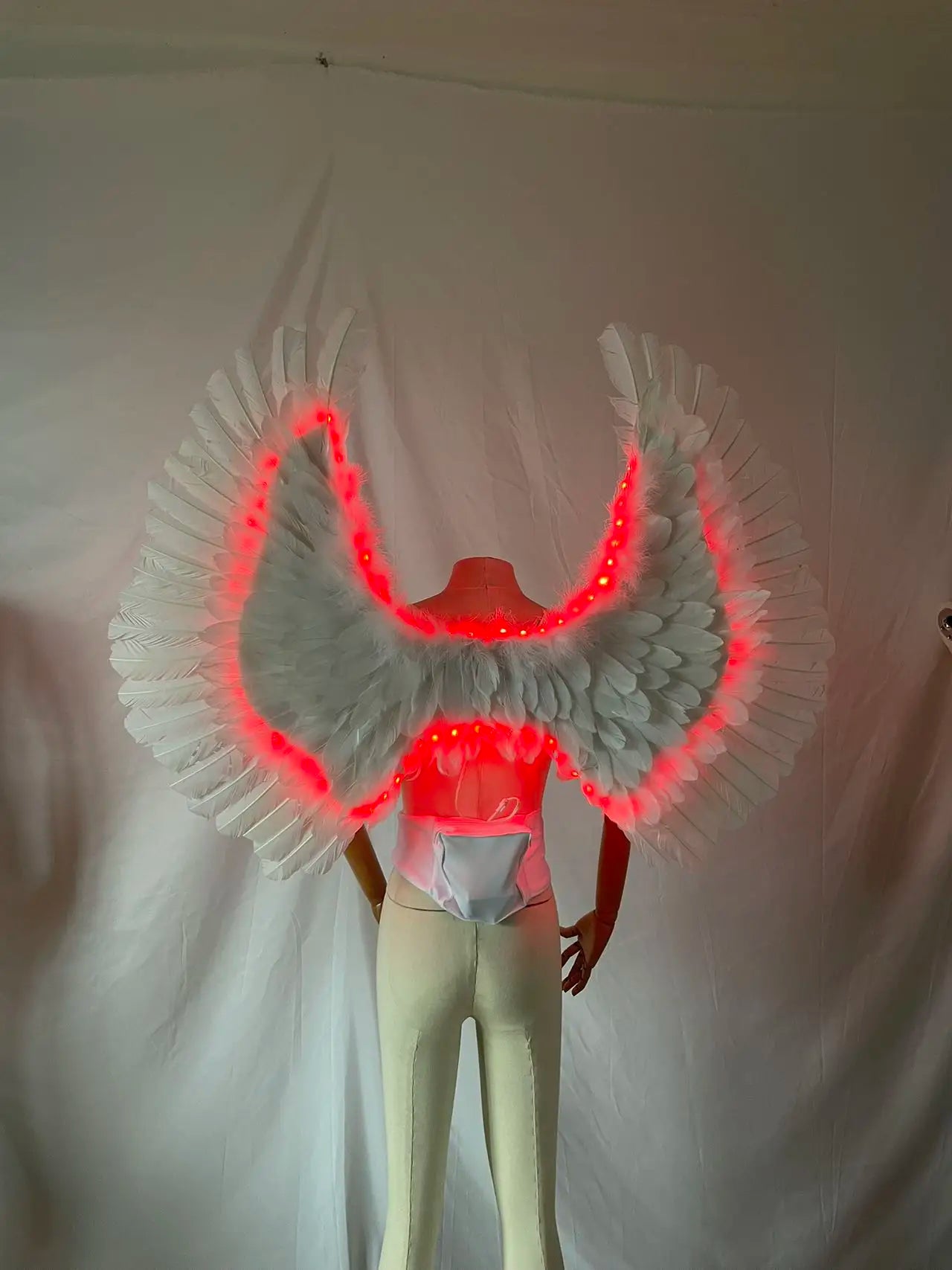 LED Light Up Feather Wings Luminous Angel Wings Party Event Entertainment Accessories Dane Show Stage Performance Props