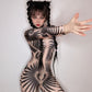Sexy Female High Elastic Dance Suits Zebra Stripe Printing And Diamonds Costumes