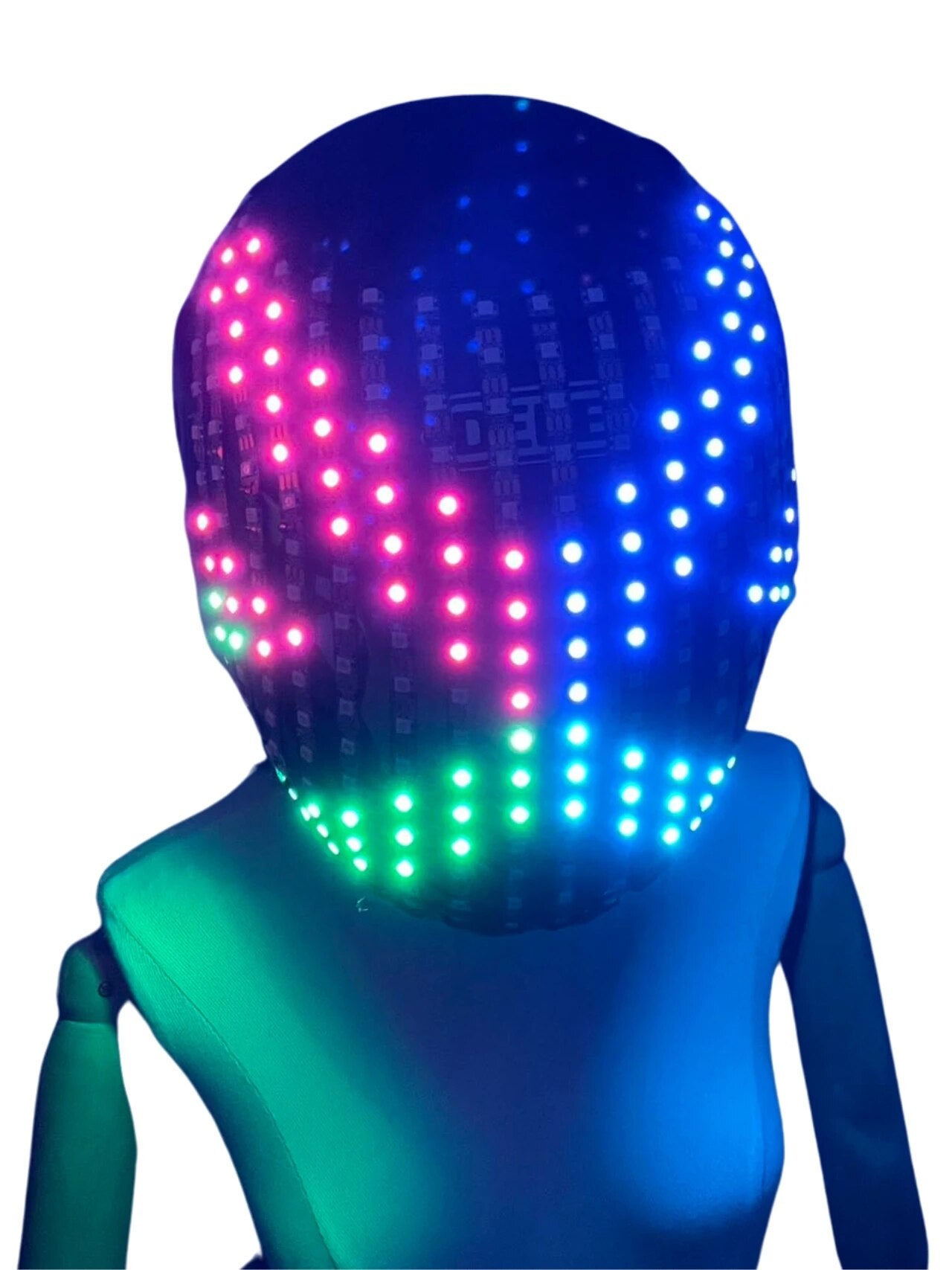 LED Helmet Illuminating Head Wearable Mask Lighting Up Costume Props For Stage Performance Celebration Christmas Decoration