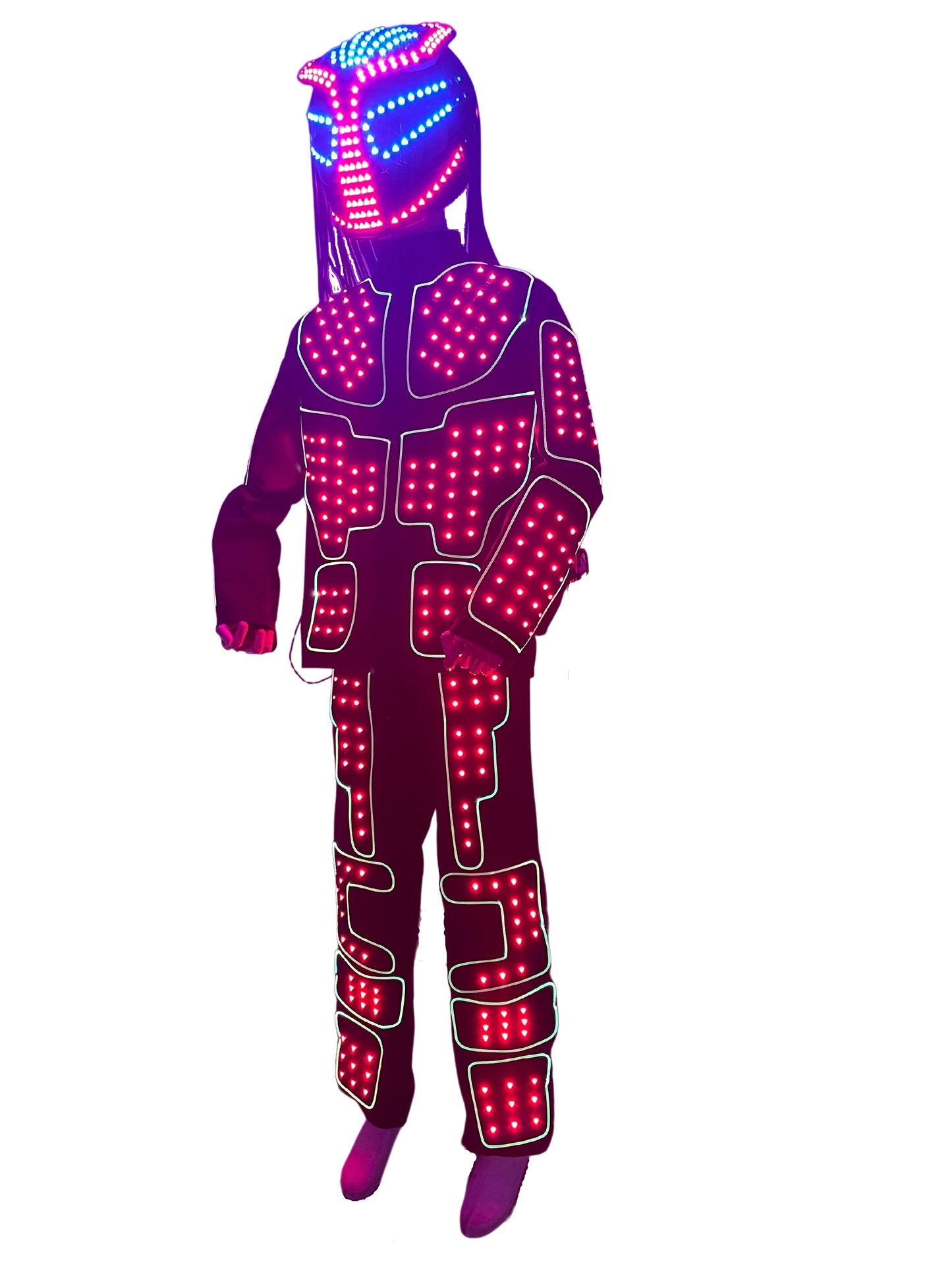New LED Lighting Up Suits RGB Color Change Costumes with Helmets For Nightclub Dance DJ Show