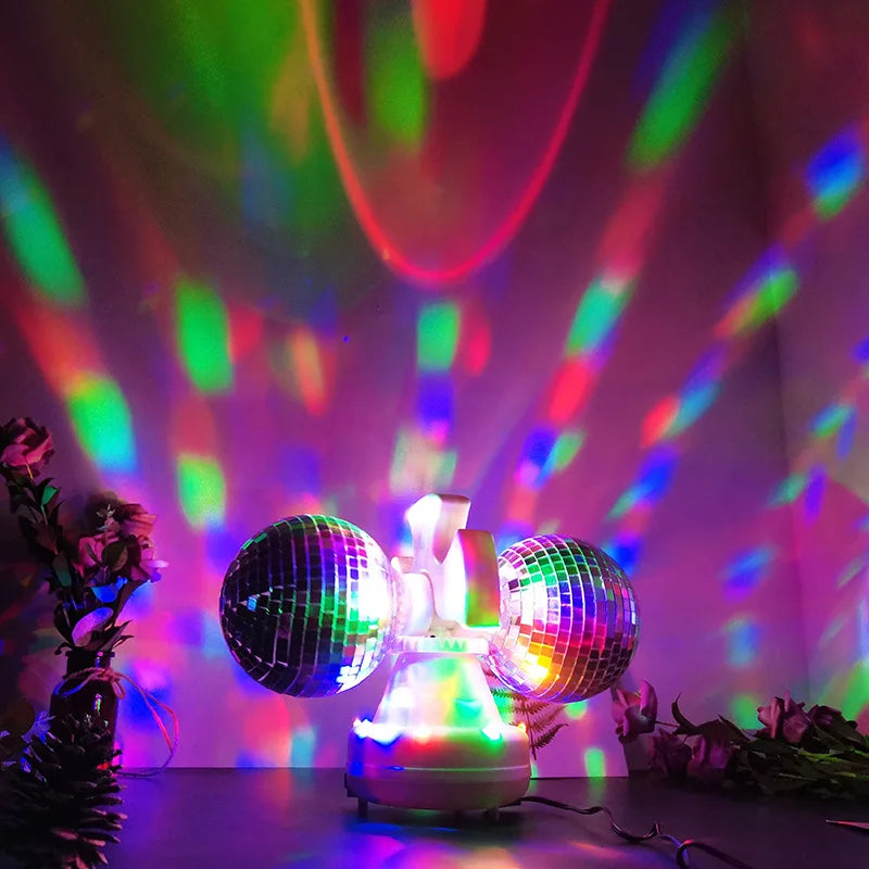 Double Silver Disco Mirror Ball Stage Lights Cosplay Props For Nightclub Party Celebratration Stage Prop Performance Show