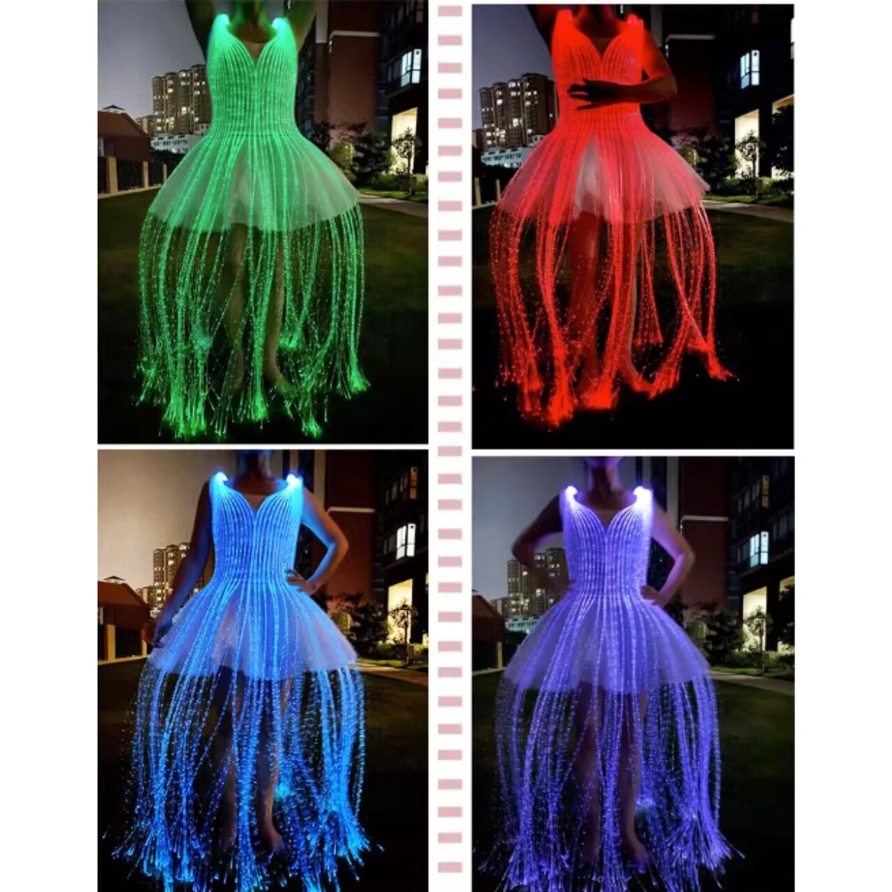 Ballet Costume Fiber Optic Skirt Luminous Dress Color Change Remote Control DIY Customized