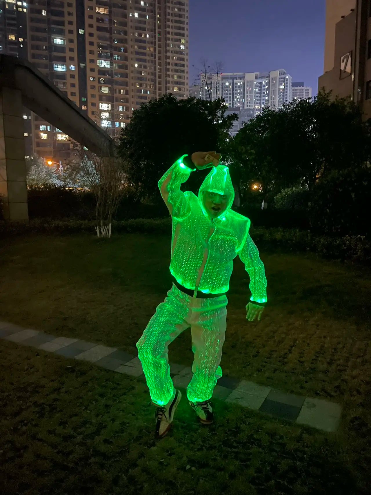 Optic Fiber Costume Suits Luminous Clothing LED Tron Costume For Stage Performance Celebration Dancing Entertainmnet Events