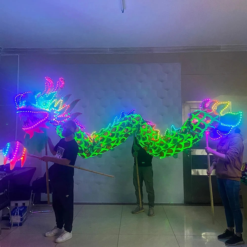 LED lightup Dragon Jump Leap Dancing Performance Props Amusement Celebration Chinese Traditional Program New Year's Atmosphere