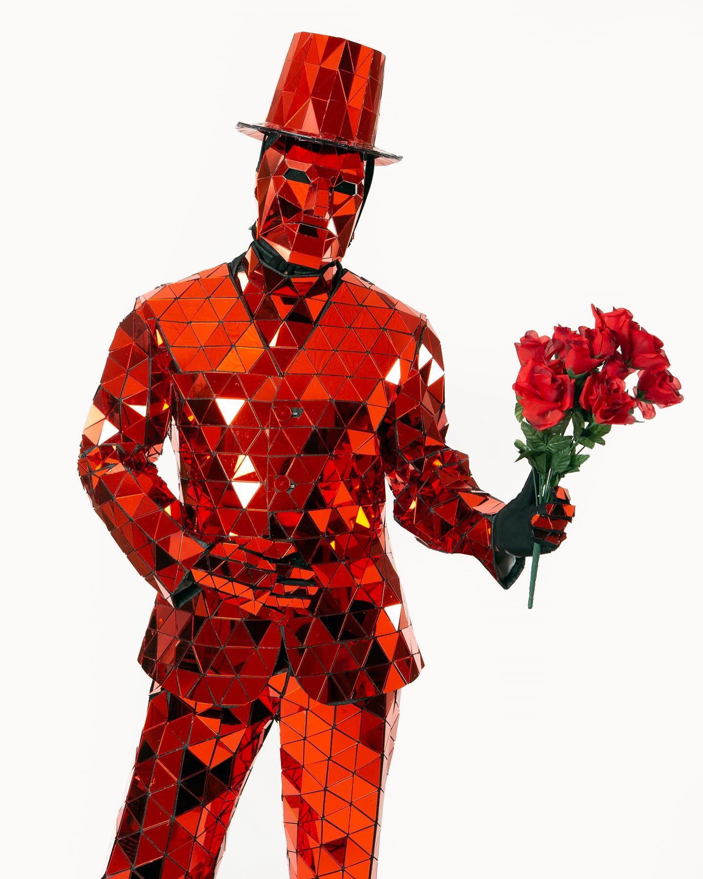 Hand Sewn Mirror Man Costume Luxury Show Party Outfit Stage Dance Suits