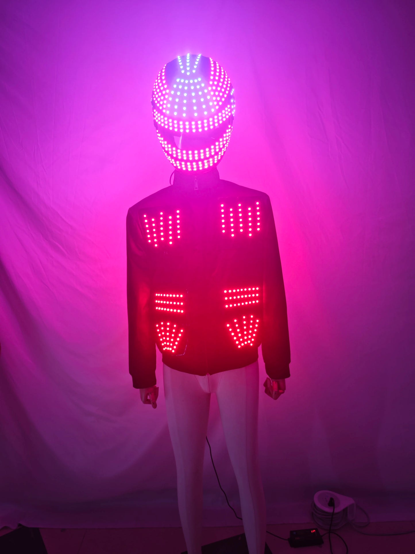 LED Robot Costume Luminous Suit Glowing Up Jacket Stage Performance LED Show Bodysuit Event Entertainment Party Celebration