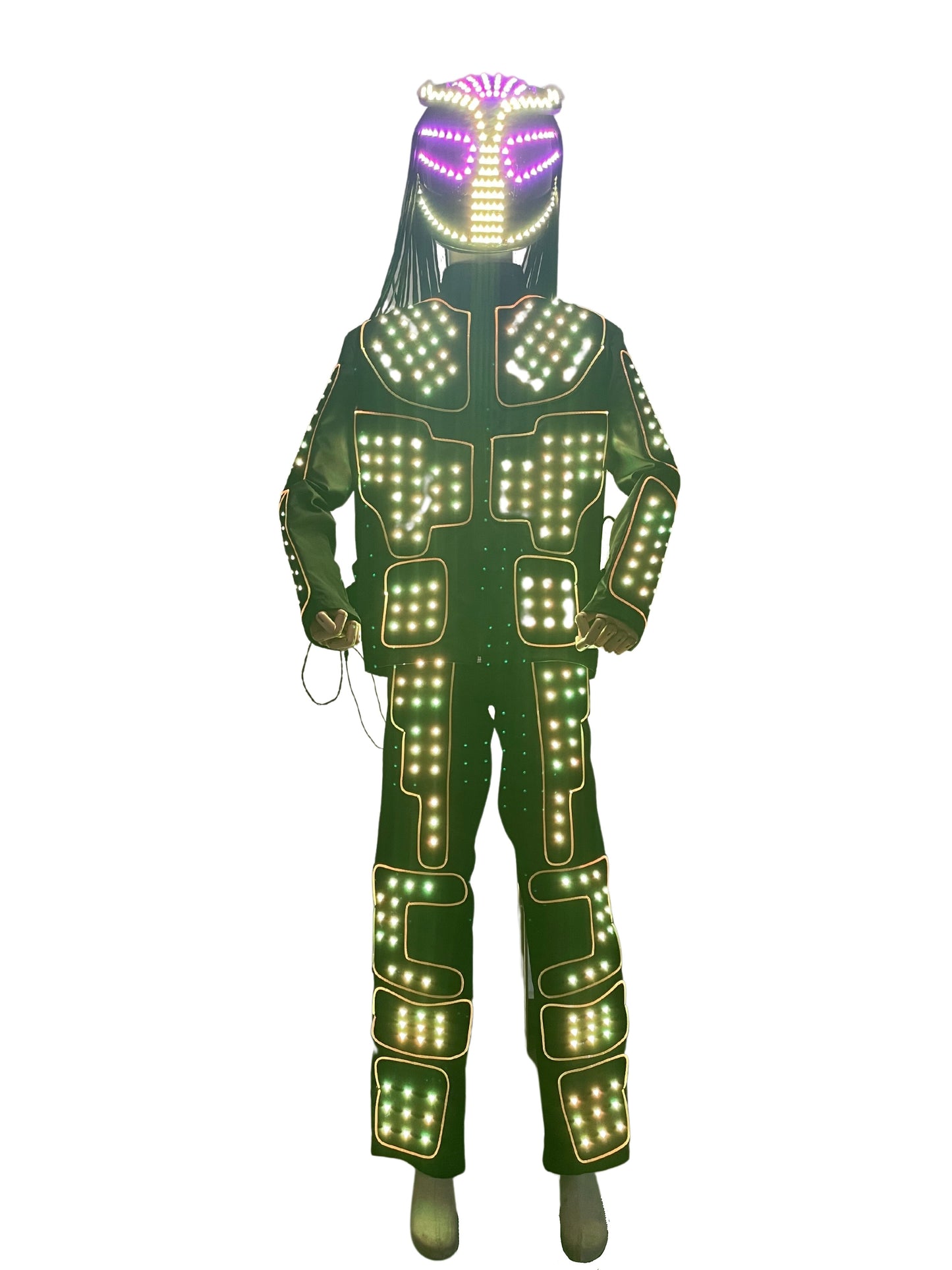 New LED Lighting Up Suits RGB Color Change Costumes with Helmets For Nightclub Dance DJ Show