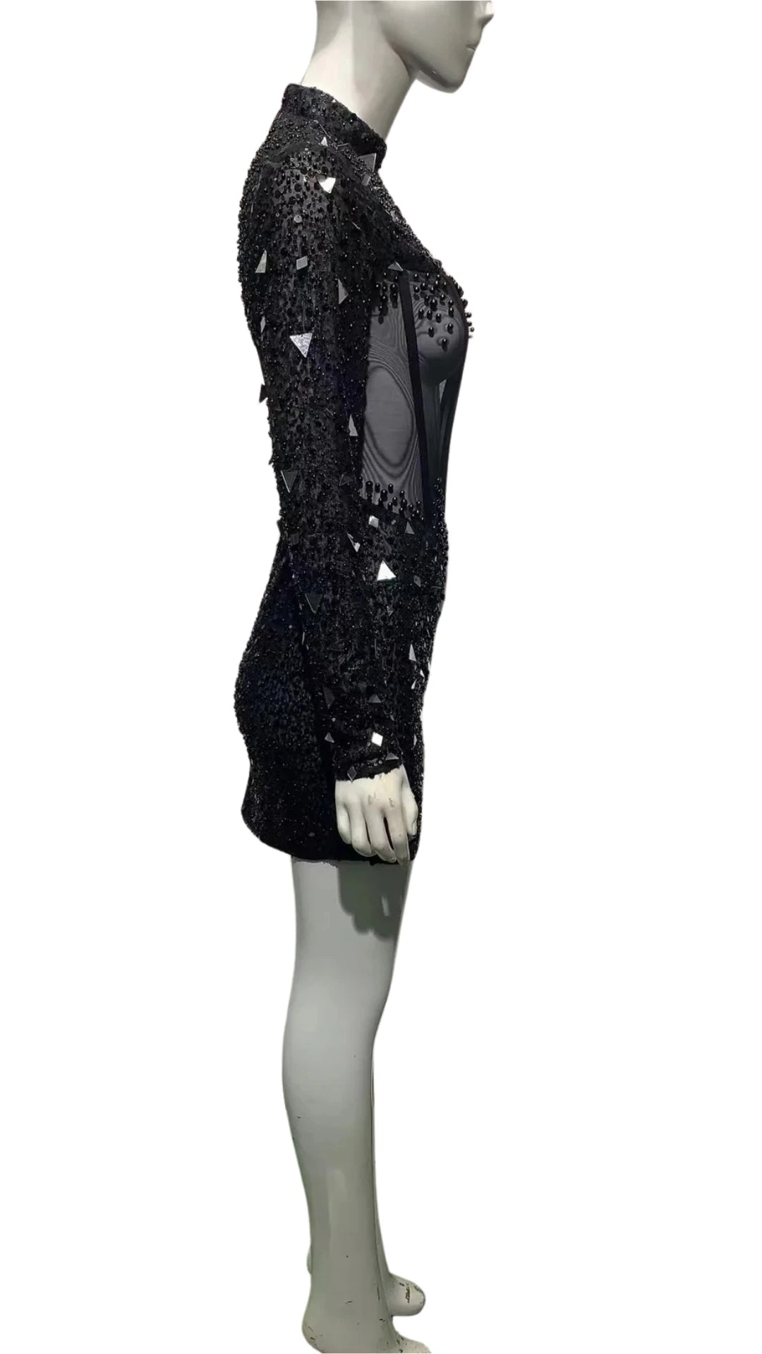 2023 New Arrival Womens Performace Long Sleeve Dress Female Beaded Costumes Nighclub Show Dance Stage