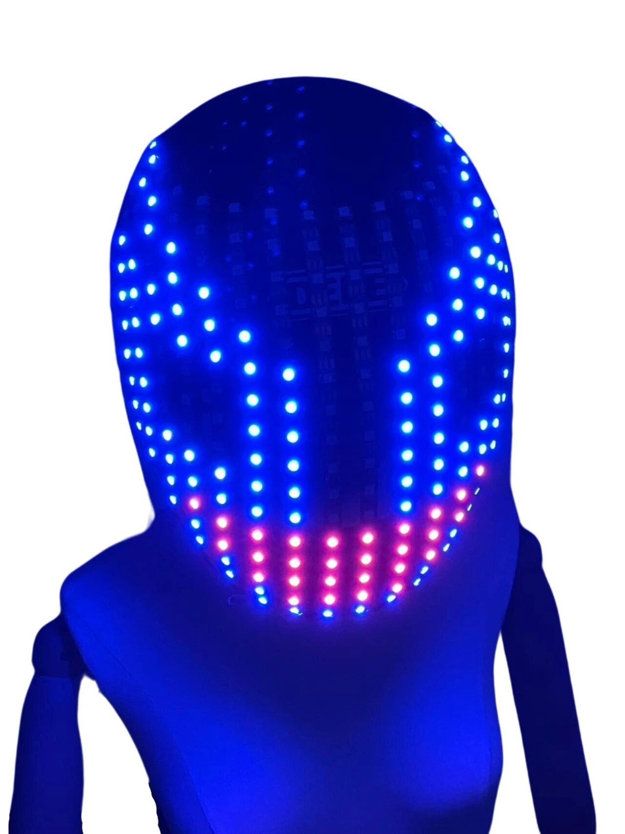 LED Helmet Illuminating Head Wearable Mask Lighting Up Costume Props For Stage Performance Celebration Christmas Decoration