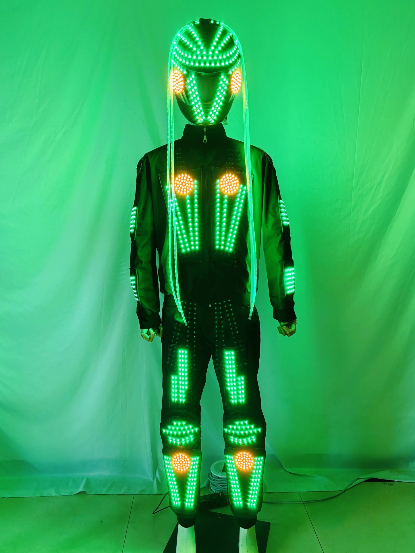 NEW LED RGB Remote Control Led Flashing Robot Suits Luminous Armor Nightclub Bar Light Show Helmet