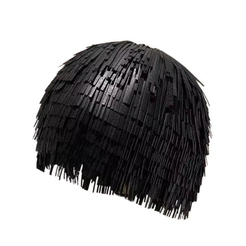 Small Smart PU Tassel Headdress Female Hat Punk Personality Head Wig For Spring Autumn