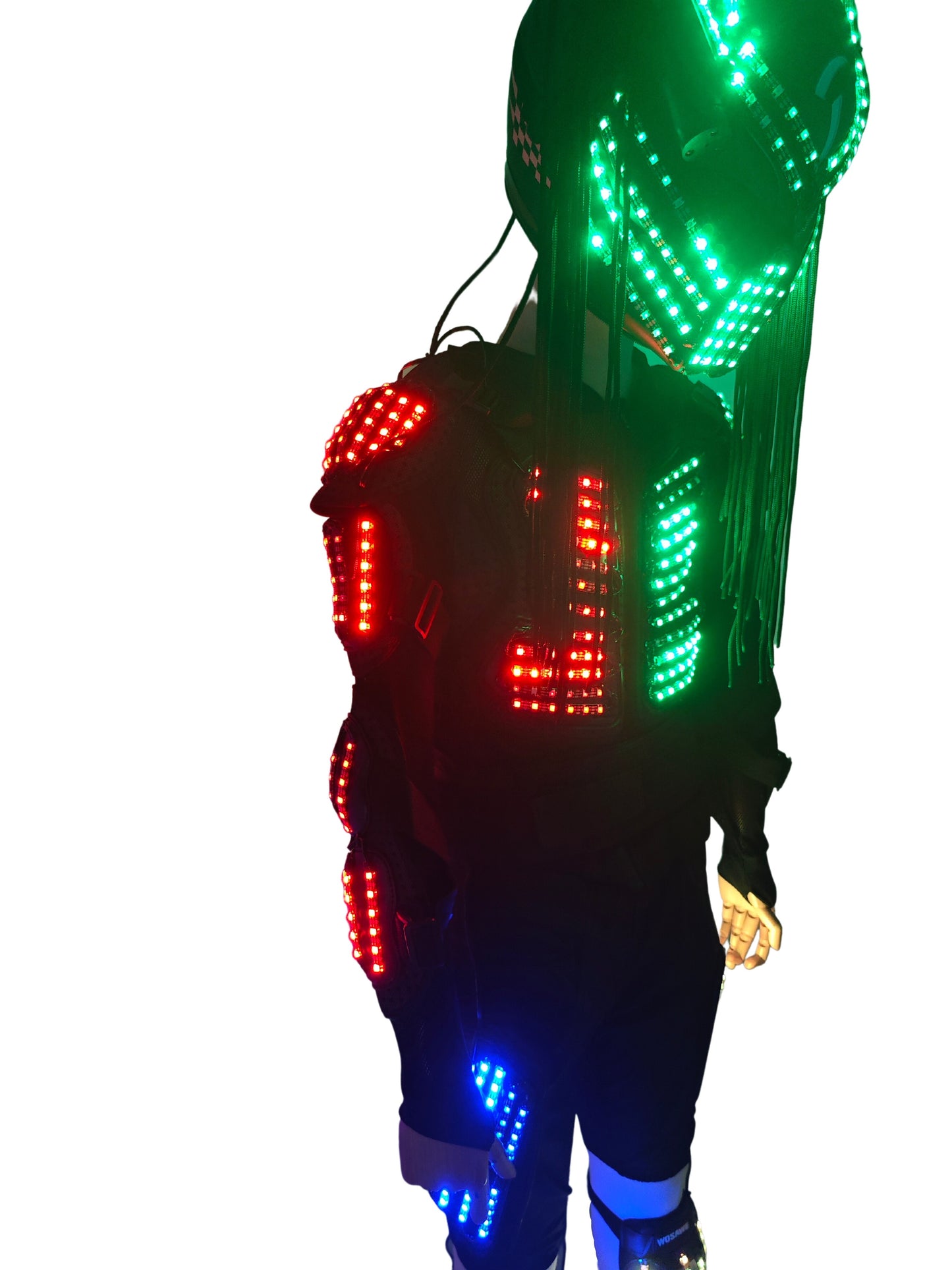 Colorful LED Lighting Up Costumes For Stage Performance Clothes DJ LED Show Suits