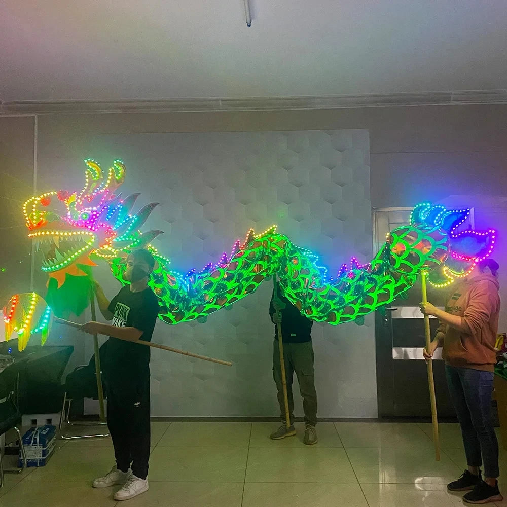 LED lightup Dragon Jump Leap Dancing Performance Props Amusement Celebration Chinese Traditional Program New Year's Atmosphere