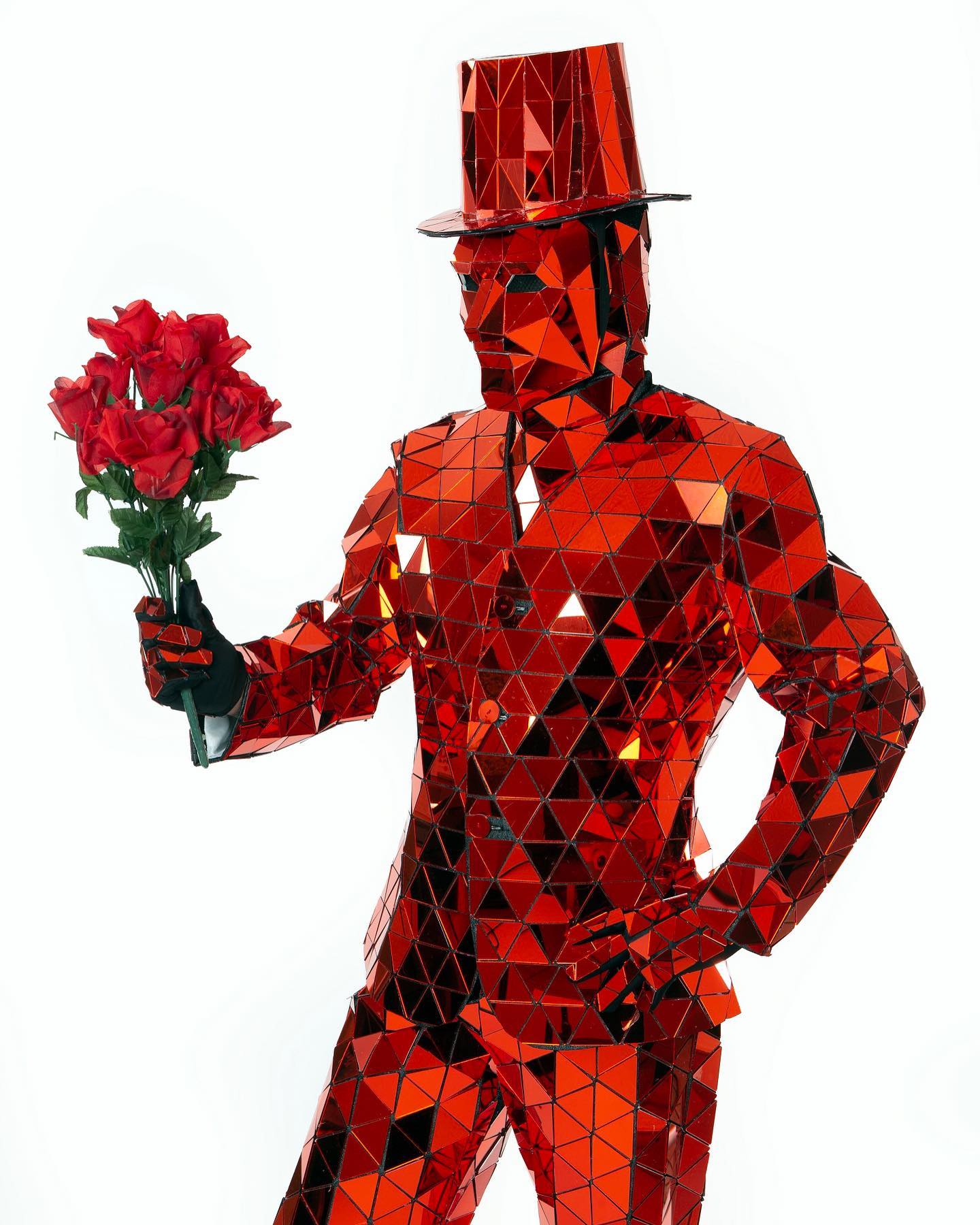 Hand Sewn Mirror Man Costume Luxury Show Party Outfit Stage Dance Suits