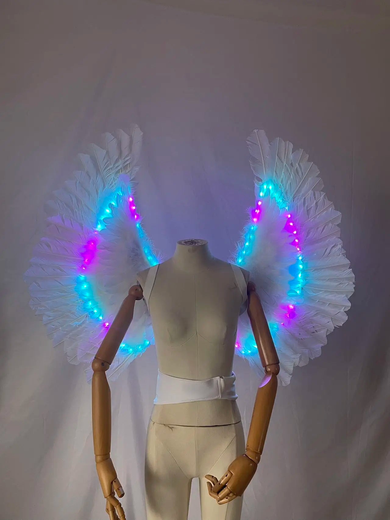 LED Light Up Feather Wings Luminous Angel Wings Party Event Entertainment Accessories Dane Show Stage Performance Props