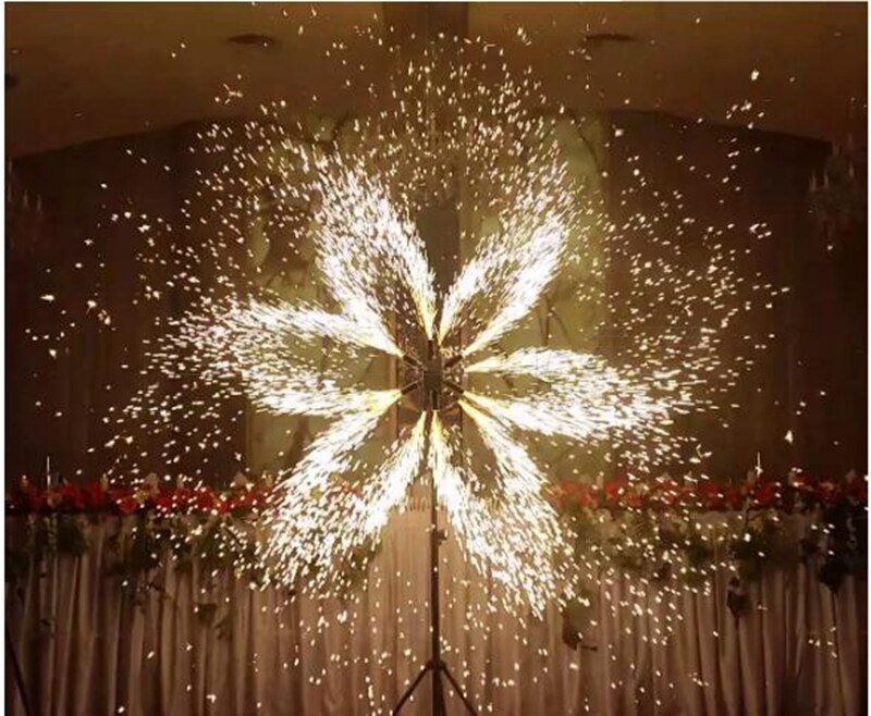 Wedding Fireworks Machine Double Wing Cold Fire Fountain Rotating Stage Lighting Effect Remote Control Bride Marriage DJ Party
