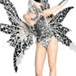 Fashion Woman LED Mirror Suits Butterfly Wings Costumes Ladies Gogo Dance Outfit DS DJ Performance Clubwear Party Copslay