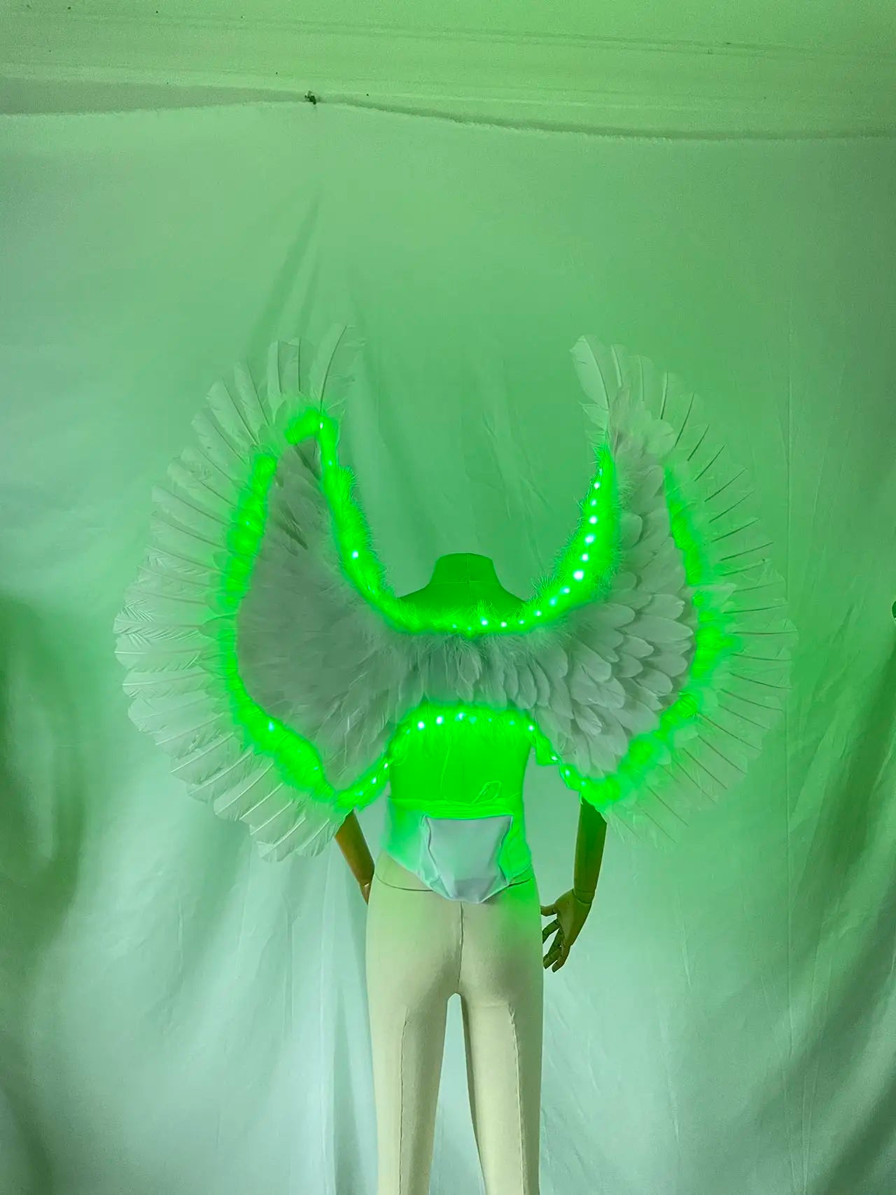 LED Light Up Feather Wings Luminous Angel Wings Party Event Entertainment Accessories Dane Show Stage Performance Props