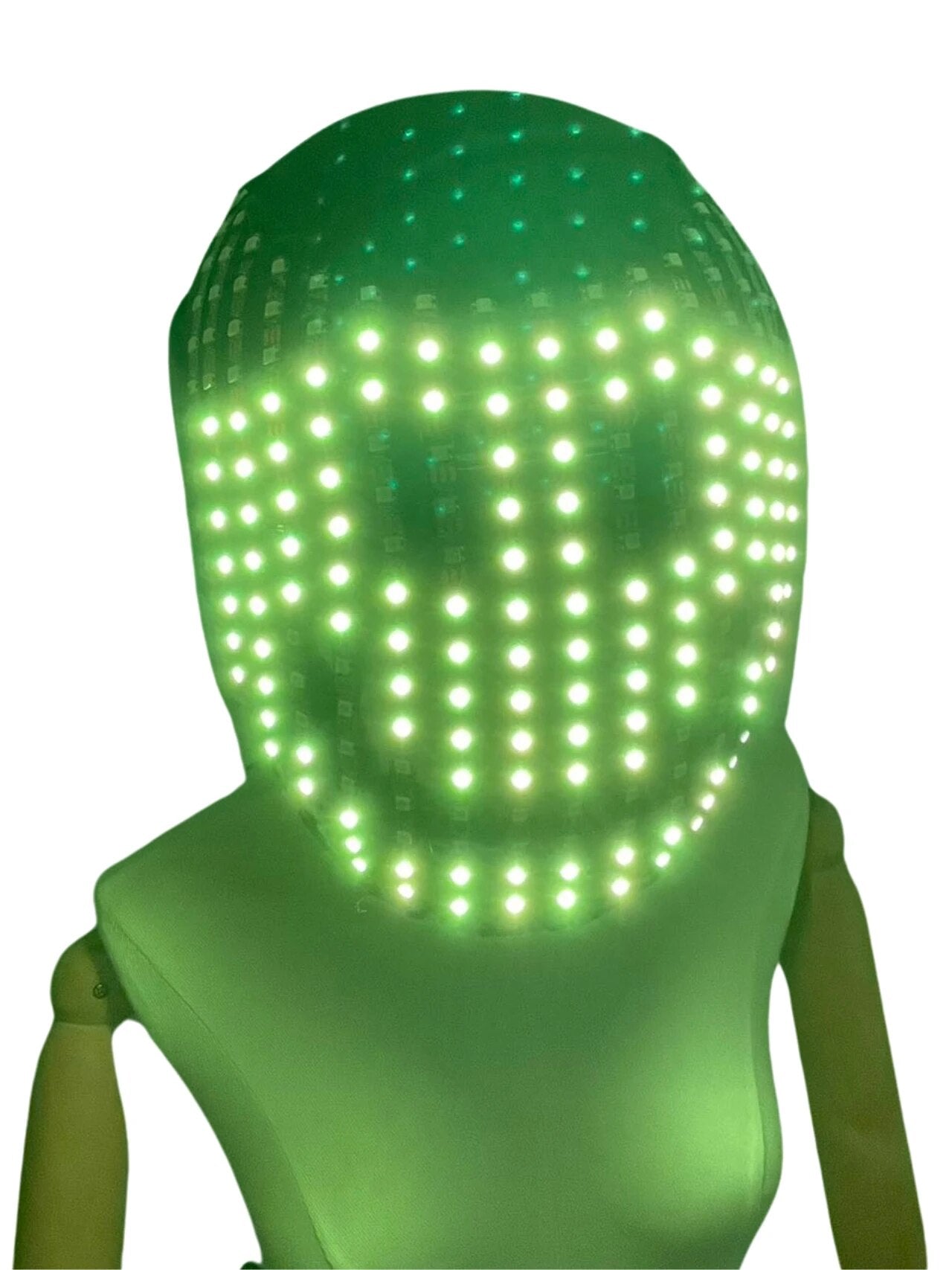 LED Helmet Illuminating Head Wearable Mask Lighting Up Costume Props For Stage Performance Celebration Christmas Decoration