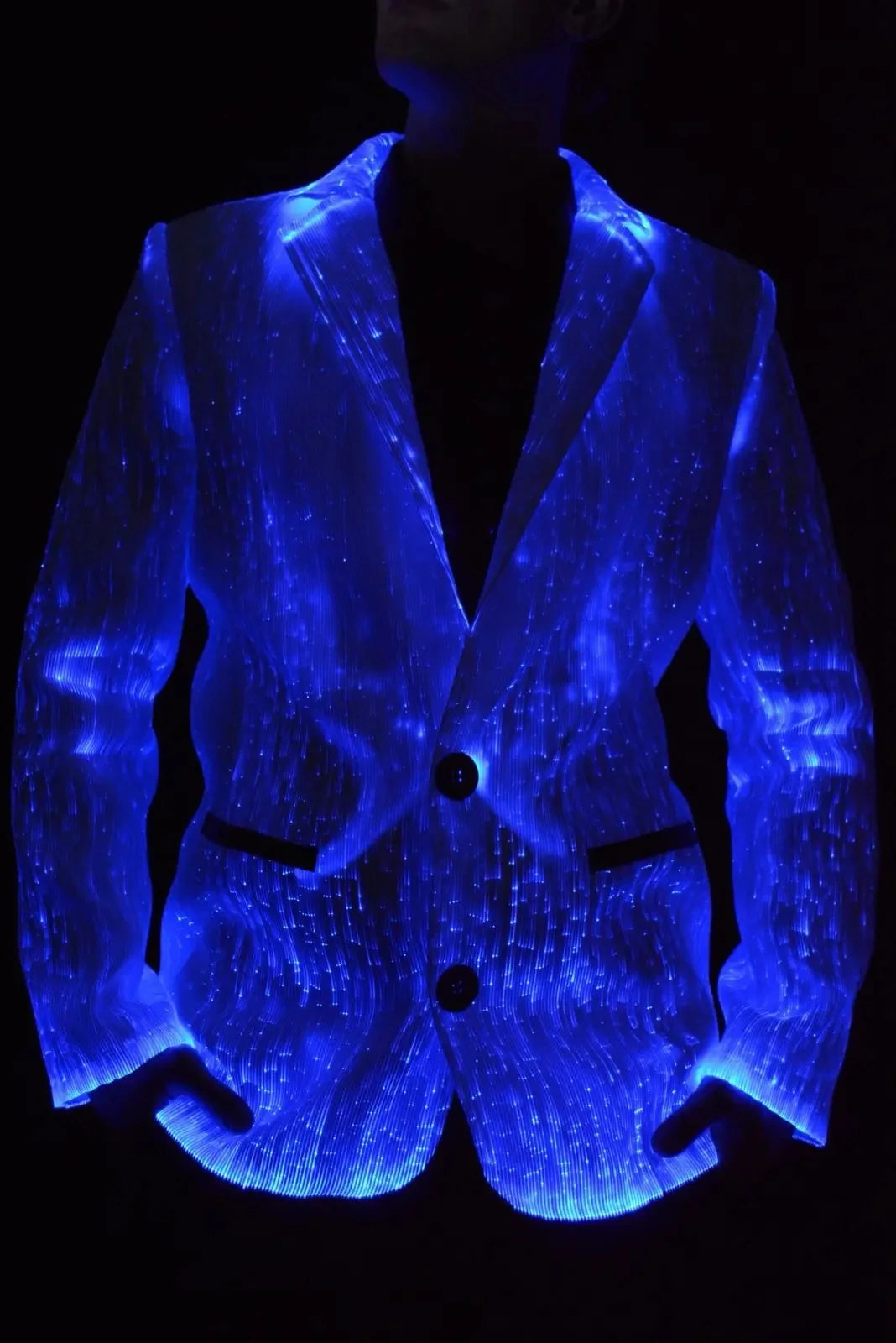 Luminous Cosplay Led Light Blazer Fiber Optic Wedding Jacket For Christmas Celebration Party