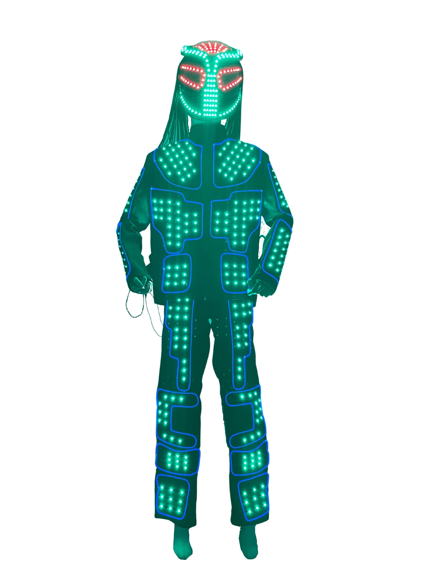 New LED Lighting Up Suits RGB Color Change Costumes with Helmets For Nightclub Dance DJ Show