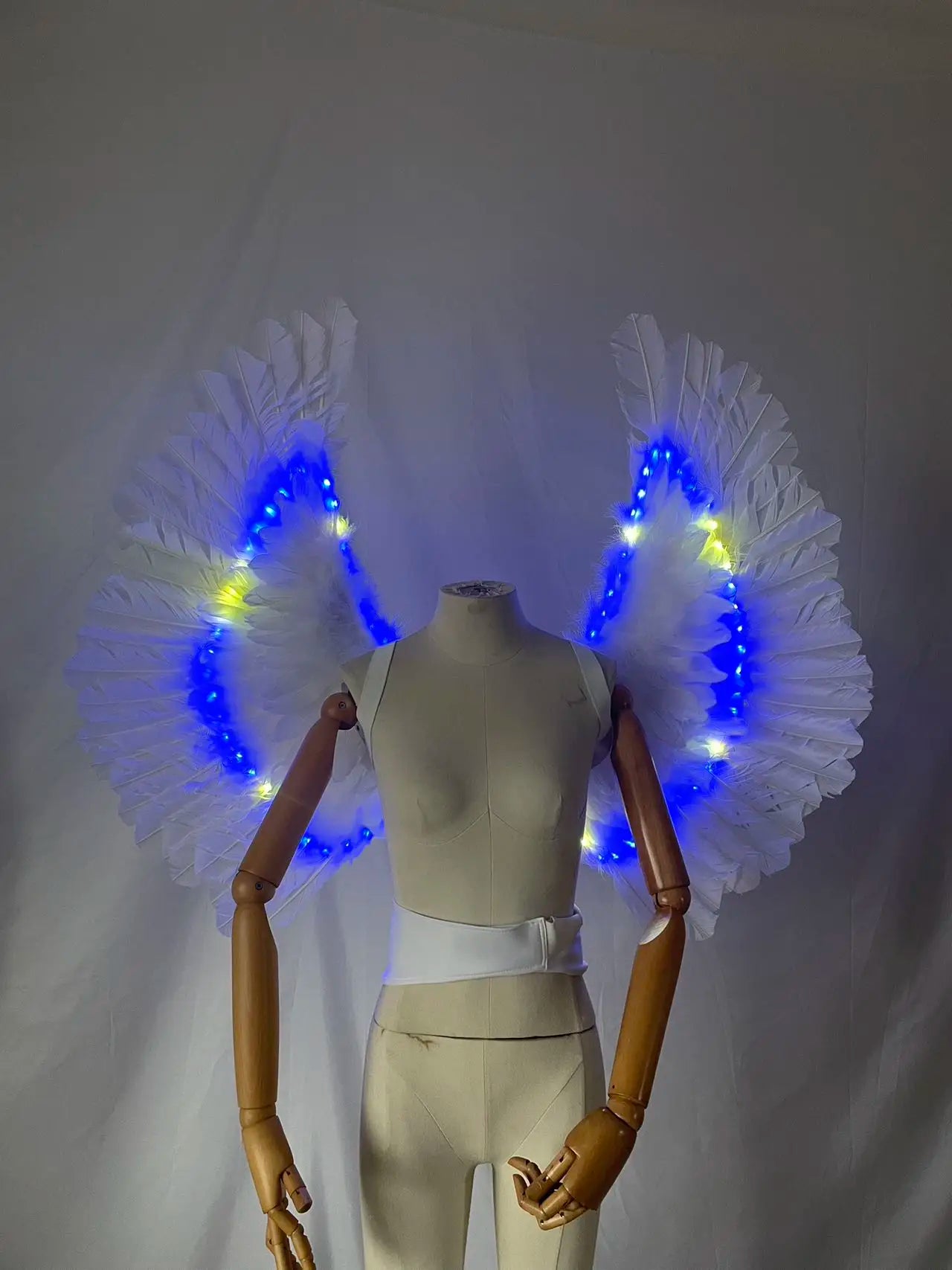 LED Light Up Feather Wings Luminous Angel Wings Party Event Entertainment Accessories Dane Show Stage Performance Props